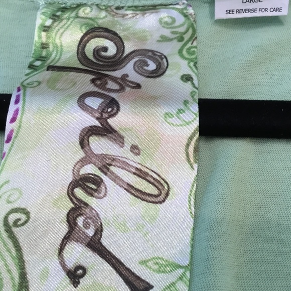 Spoiled Green Baby Doll Top Size Large - Picture 3 of 4